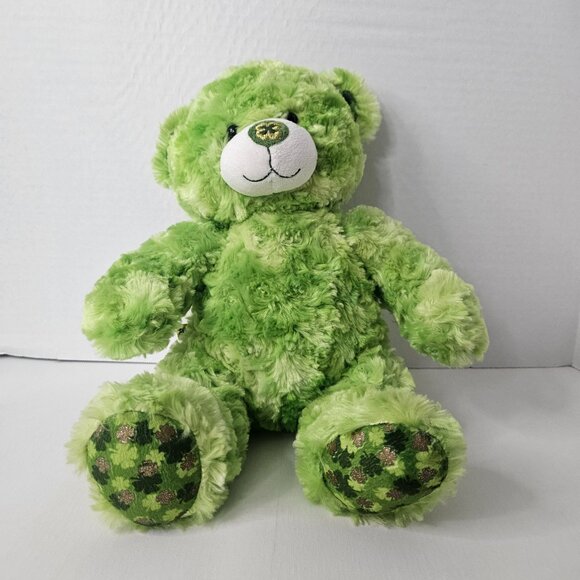 Build A Bear Clever Teddy Plush St. Patrick's Day Bear Shamrock Stuffed Animal - Picture 2 of 11